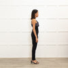 Self - Portrait Black White Check Top One Shoulder Jumpsuit