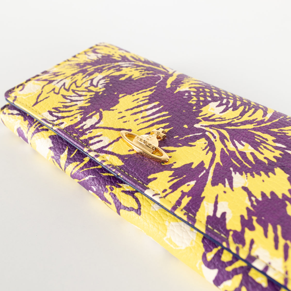 Vivienne Westwood Yellow Purple Plant Print Wallet