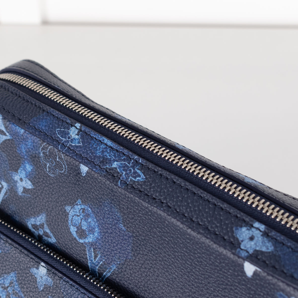Louis Vuitton Navy Light Blue Leather Trio Messenger Bag