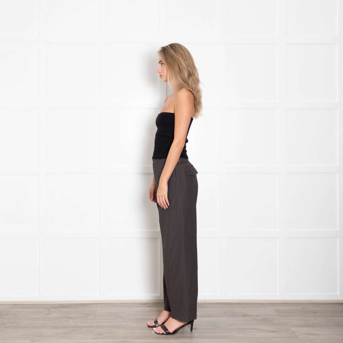Soeur Grey High Waist Trousers