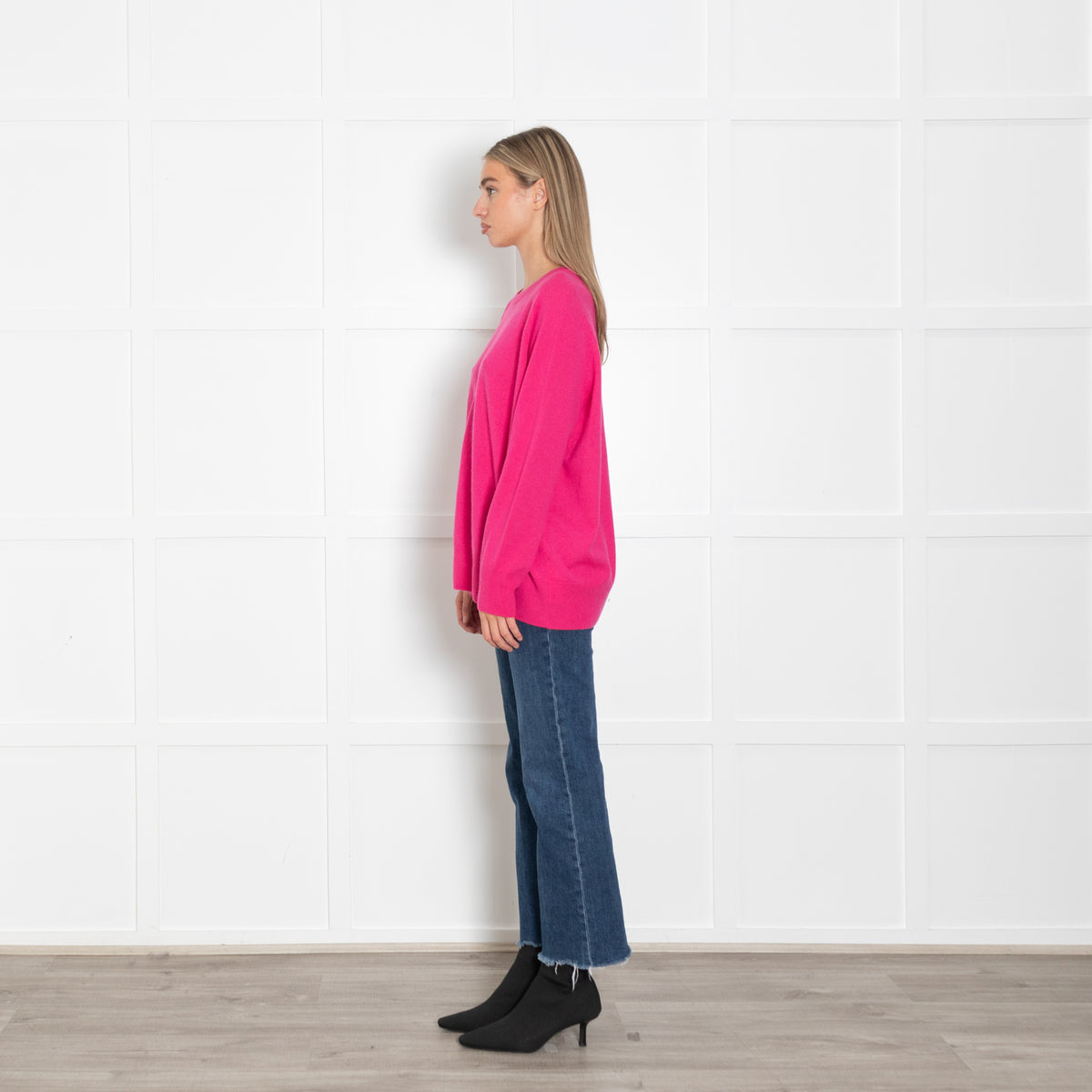Chinti & Parker Pink Round Neck Cashmere Jumper