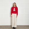 Chinti & Parker Red White Black Peanuts Cashmere Wool Blend Jumper
