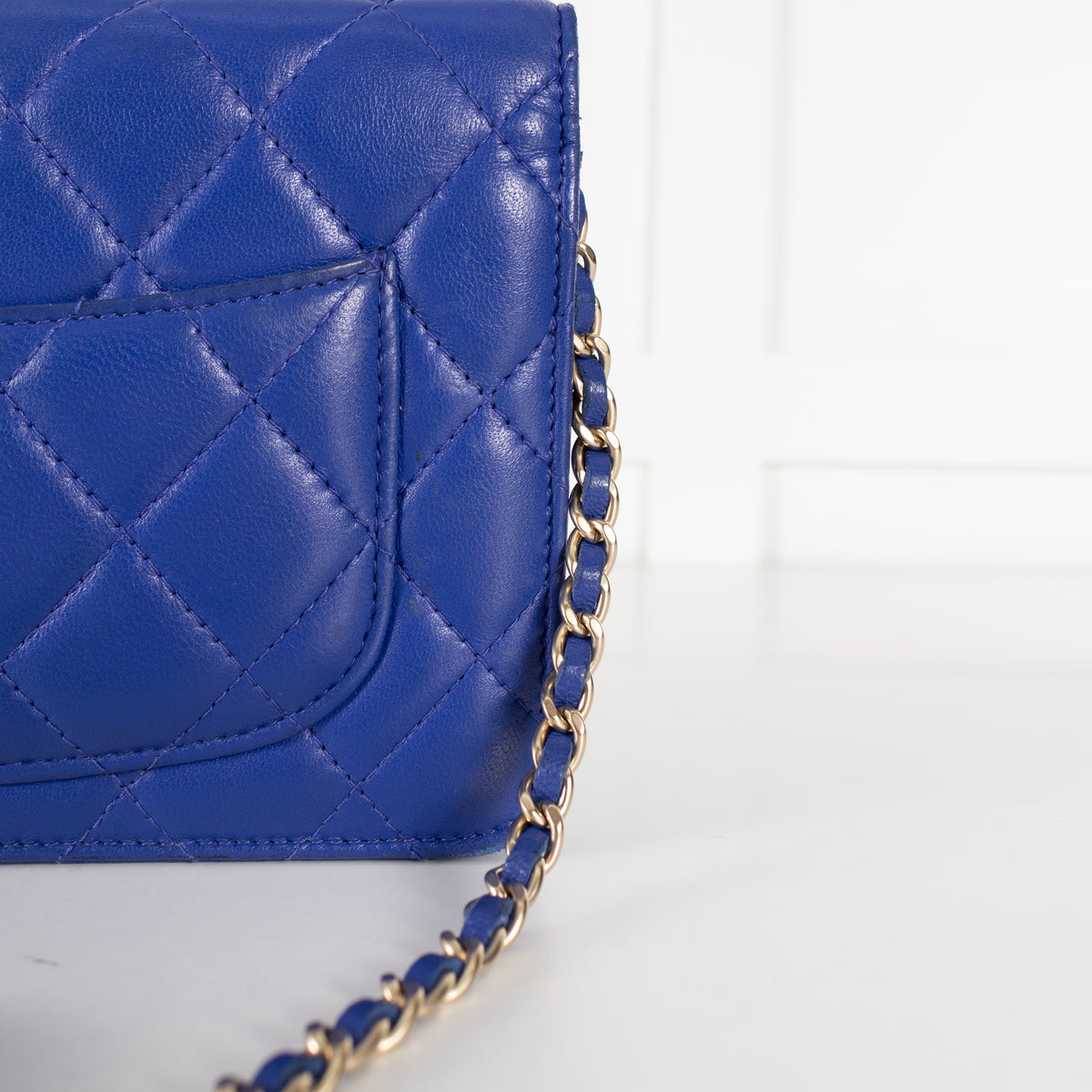 Chanel Cobalt Blue Wallet On Chain