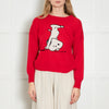 Chinti & Parker Red White Black Peanuts Cashmere Wool Blend Jumper