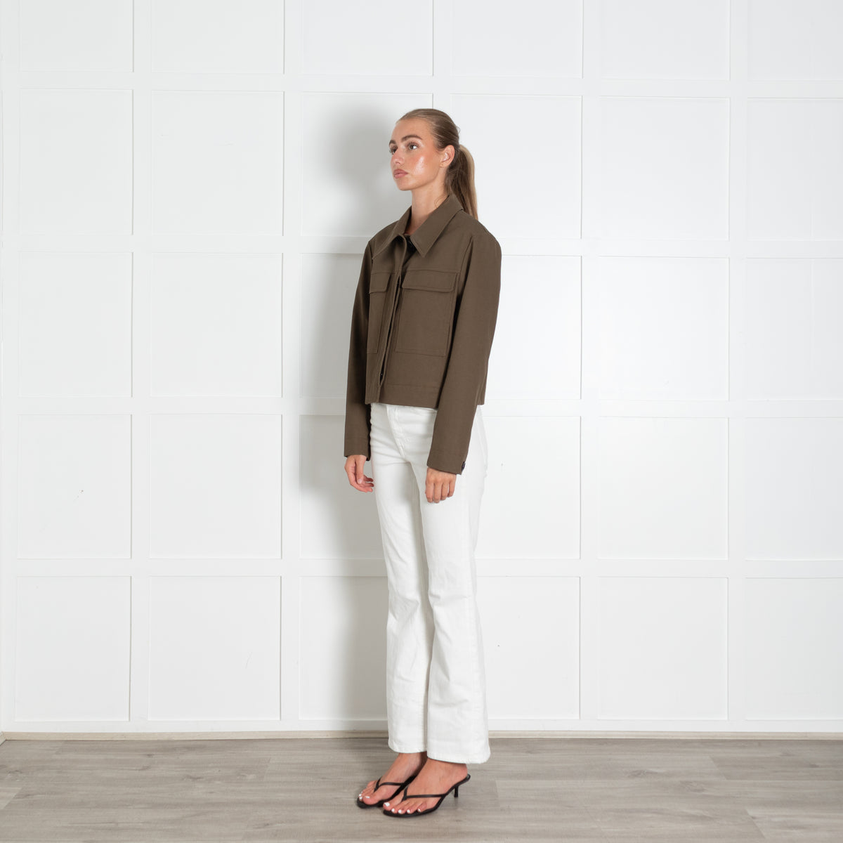 Tory Burch Khaki Cropped Jacket