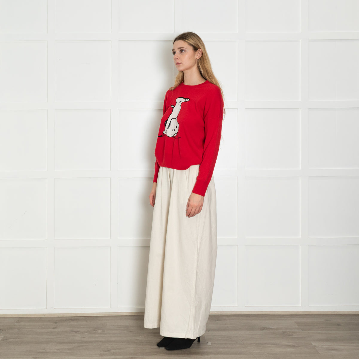 Chinti & Parker Red White Black Peanuts Cashmere Wool Blend Jumper