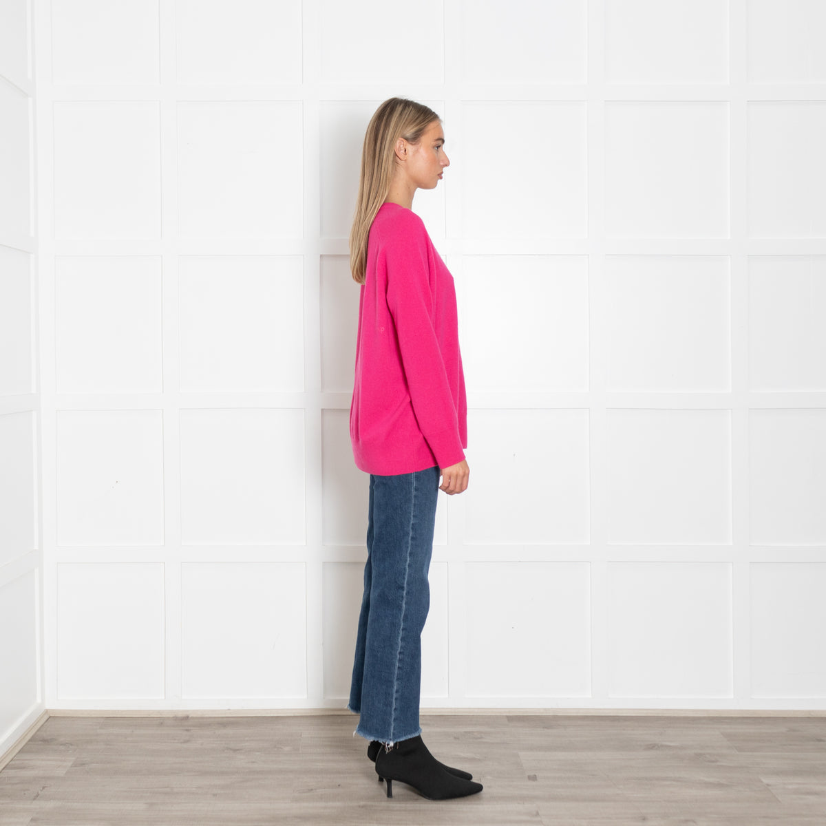 Chinti & Parker Pink Round Neck Cashmere Jumper