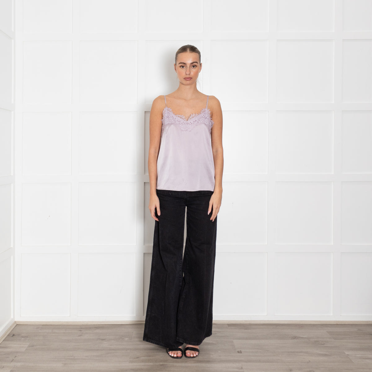 Needle And Thread Pink Sequin Striped Fril Edge Top