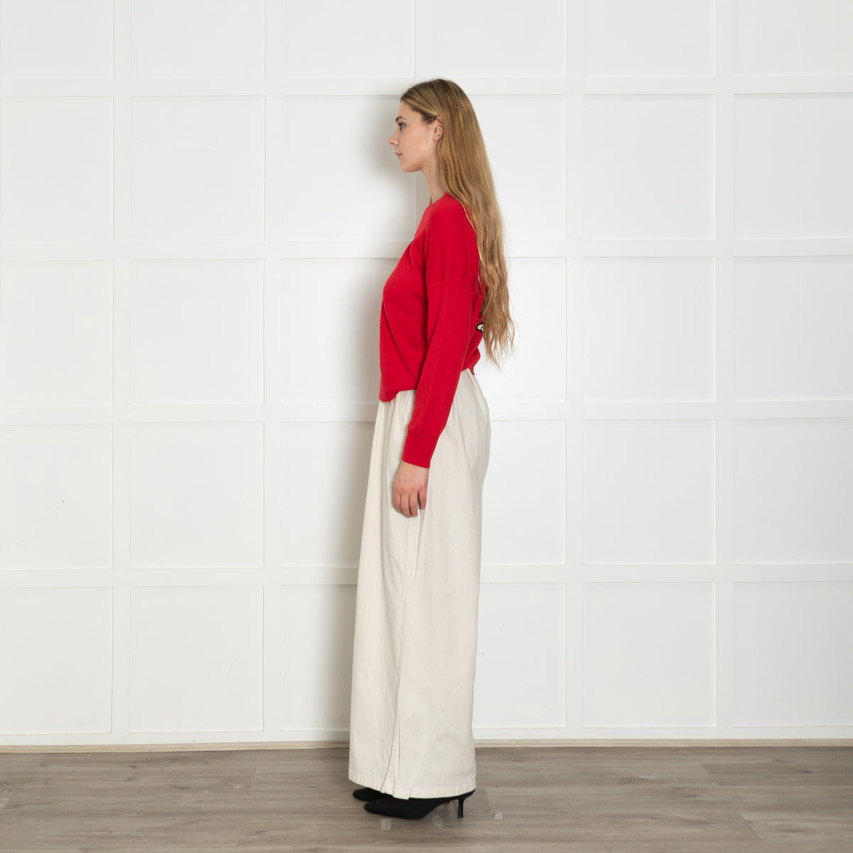 Chinti & Parker Red White Black Peanuts Cashmere Wool Blend Jumper