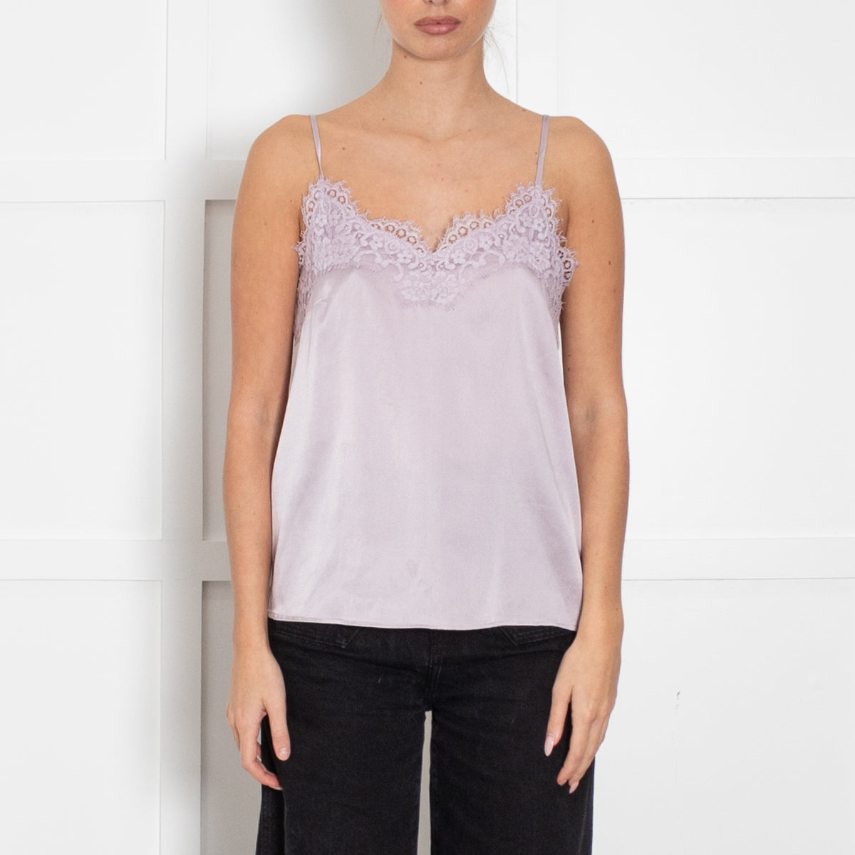Rosamunde Lilac Silk and Lace Camisole