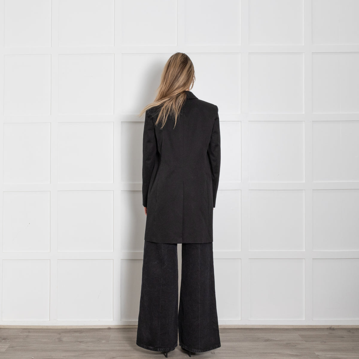 Ba&Sh Black Textured One Button Coat