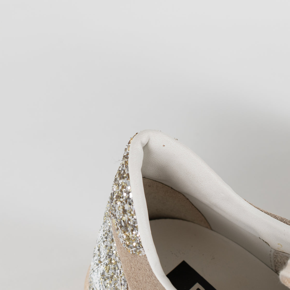 Golden Goose Beige Ball Star Glitter Suede Trainers UK 9