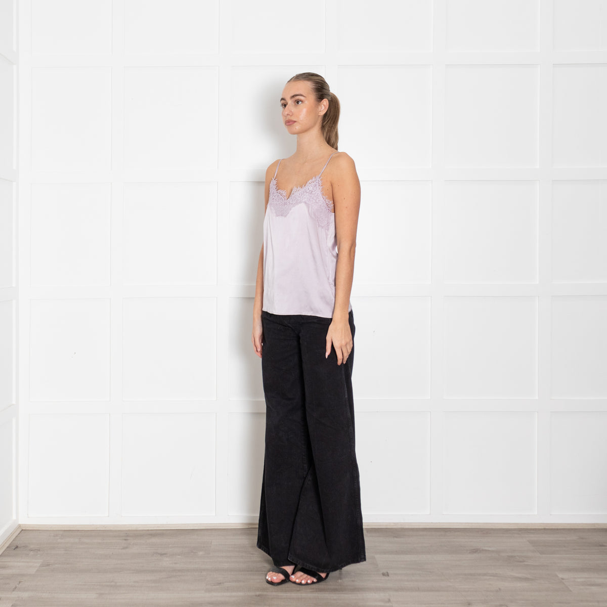 Rosamunde Lilac Silk and Lace Camisole