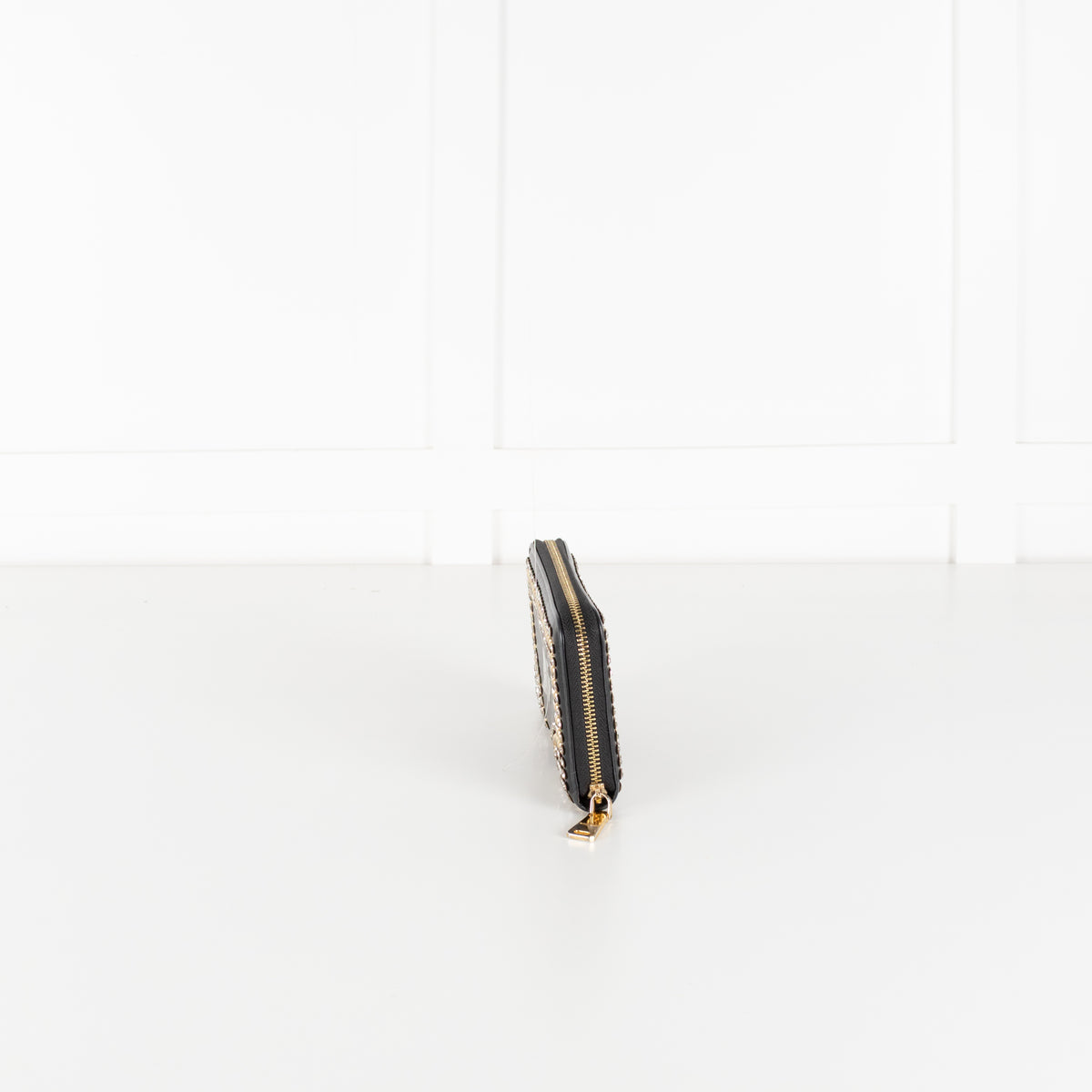 Miu Miu Black Metal Crystal Stud Wallet
