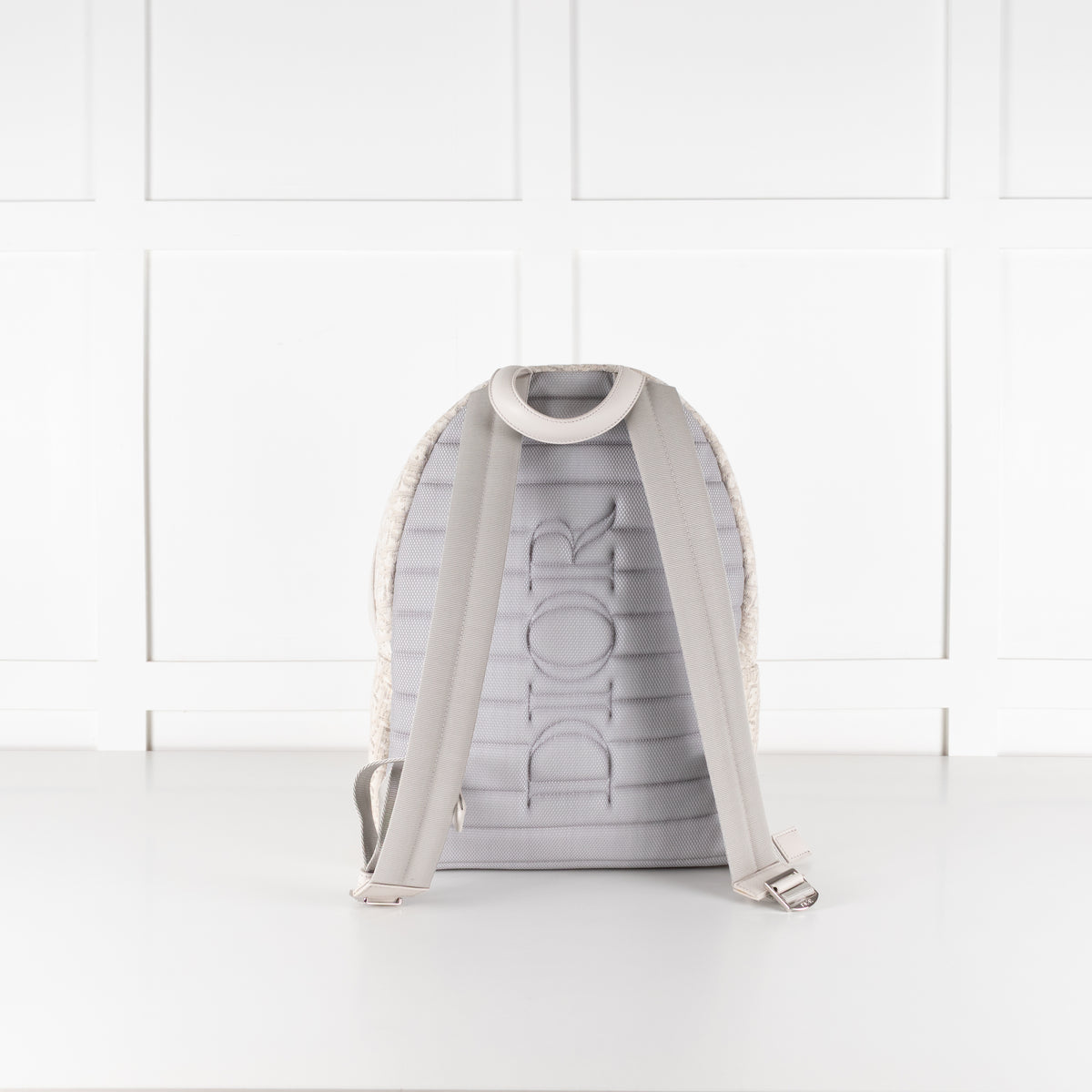 Dior White & Cream Canvas Monogram Rider Rucksack