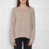 Wyse Oatmeal Cashmere Jumper with Sequin Star Elbow Patches