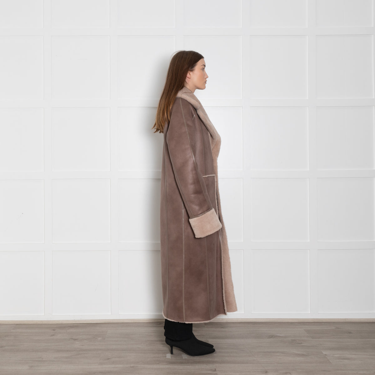 Urban Code Taupe Faux Fur Reversible Belted Coat