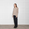 Wyse Oatmeal Cashmere Jumper with Sequin Star Elbow Patches