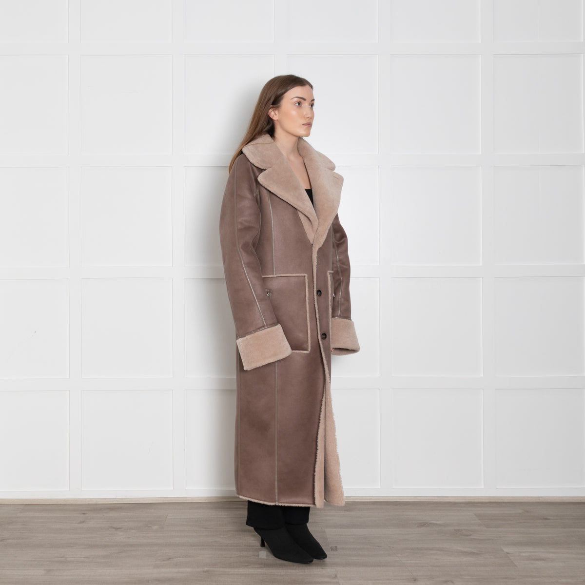 Urban Code Taupe Faux Fur Reversible Belted Coat