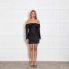 Reformation Black Off The Shoulder Mini Dress