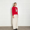 Chinti & Parker Red White Black Peanuts Cashmere Wool Blend Jumper