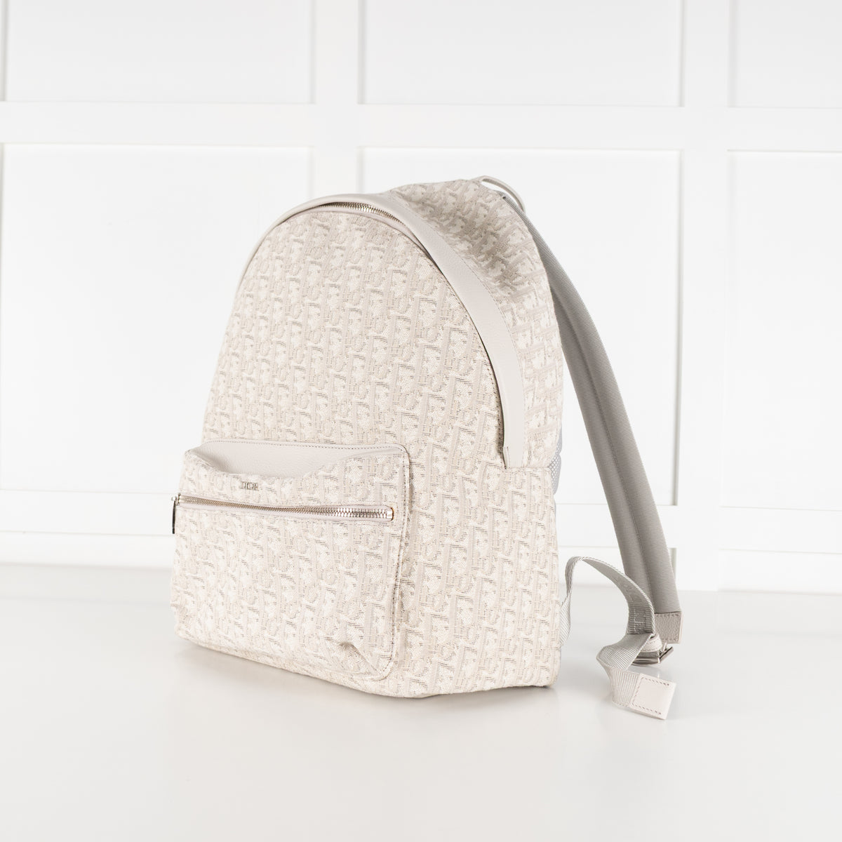 Dior White & Cream Canvas Monogram Rider Rucksack