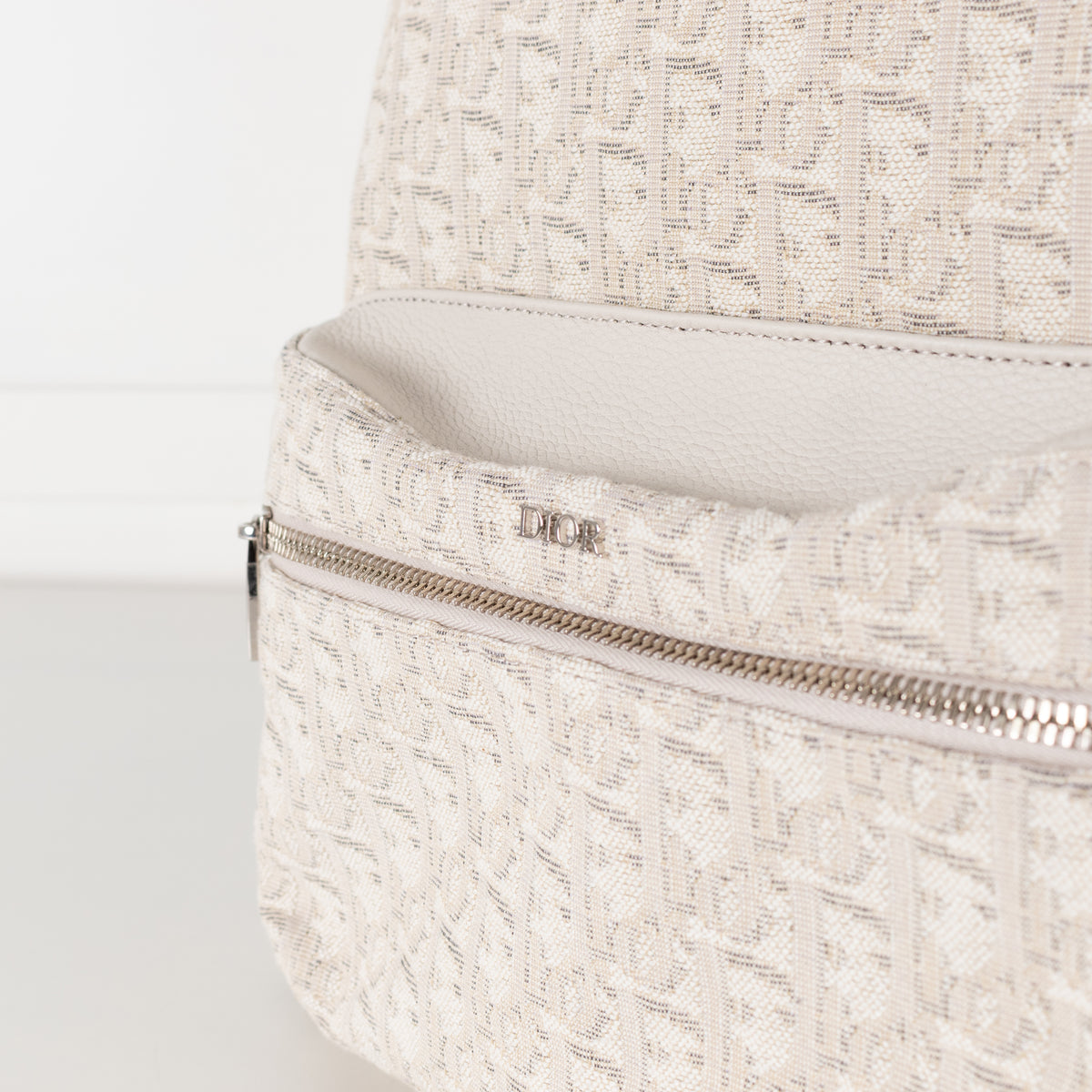 Dior White & Cream Canvas Monogram Rider Rucksack