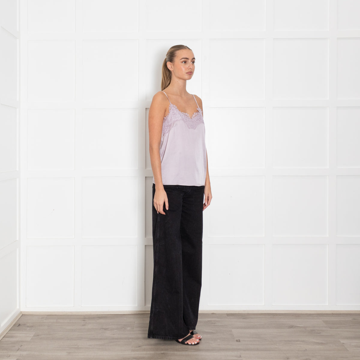 Rosamunde Lilac Silk and Lace Camisole