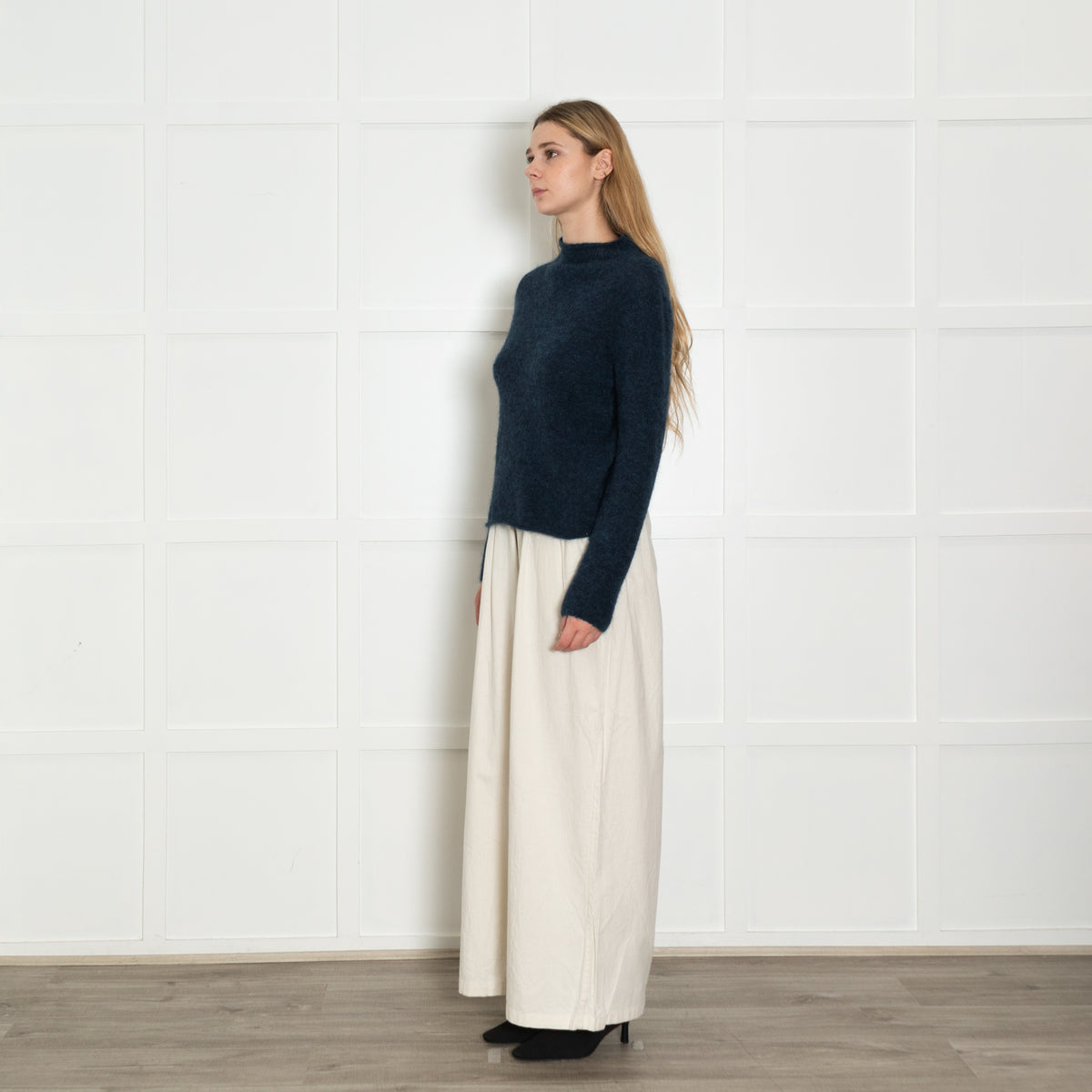 Sarah Pacini Midnight Blue Mohair Wool Jumper