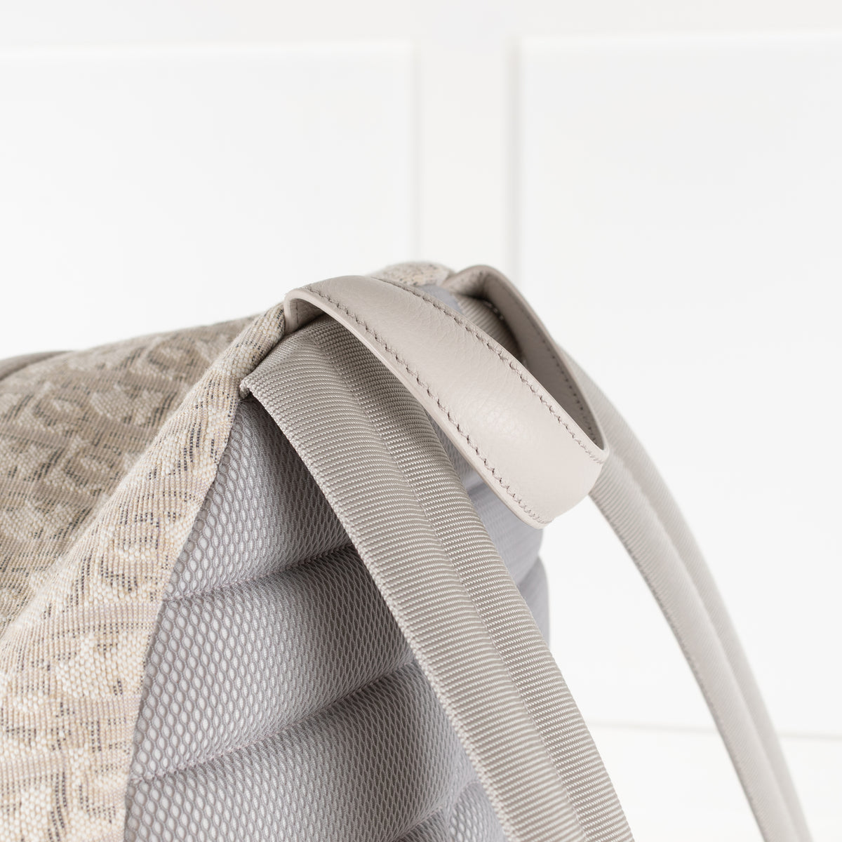 Dior White & Cream Canvas Monogram Rider Rucksack