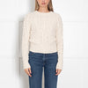 Autumn Cashmere Cream Cable Knit Short Jumper