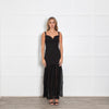 Violante Black Gown with Sheer Skirt