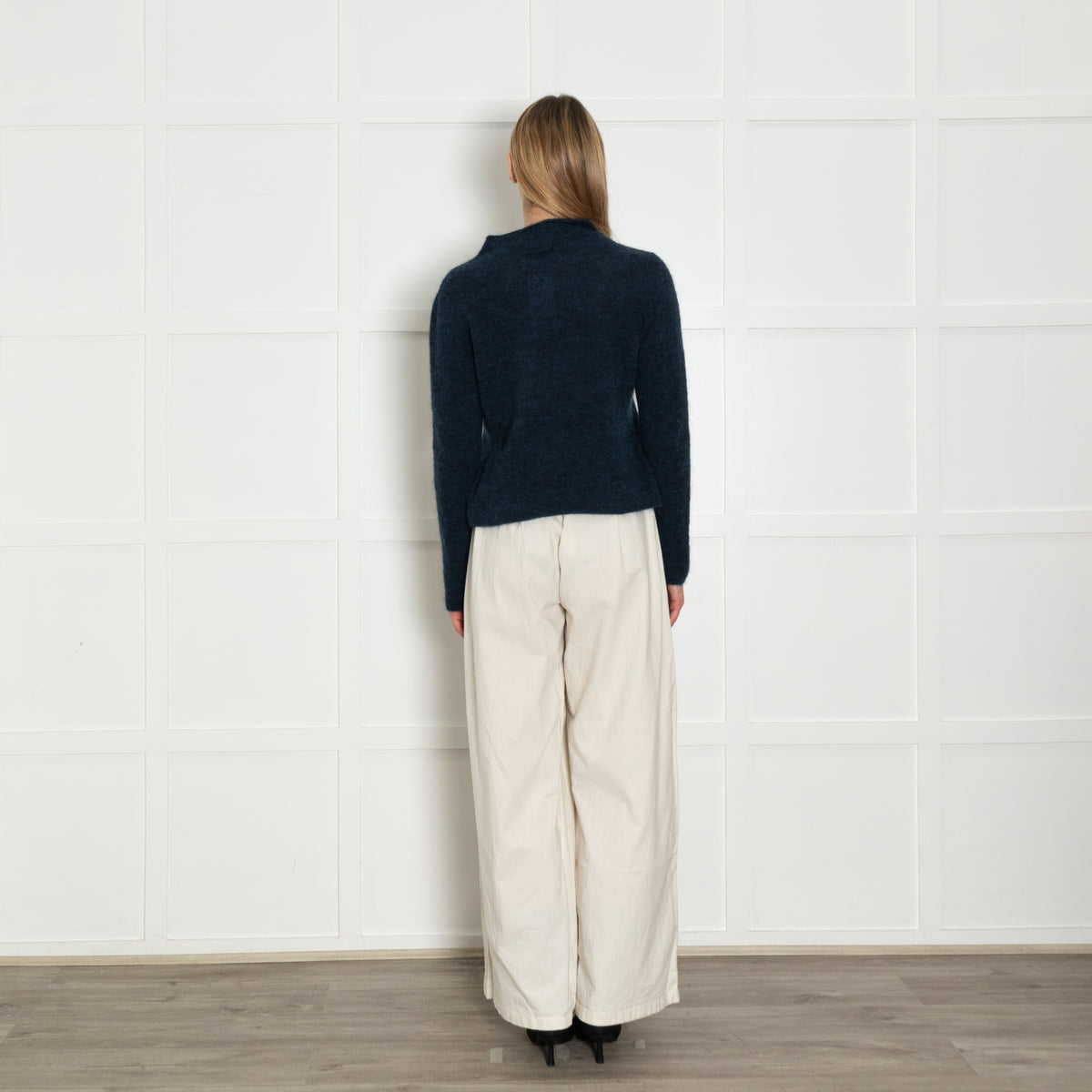 Sarah Pacini Midnight Blue Mohair Wool Jumper