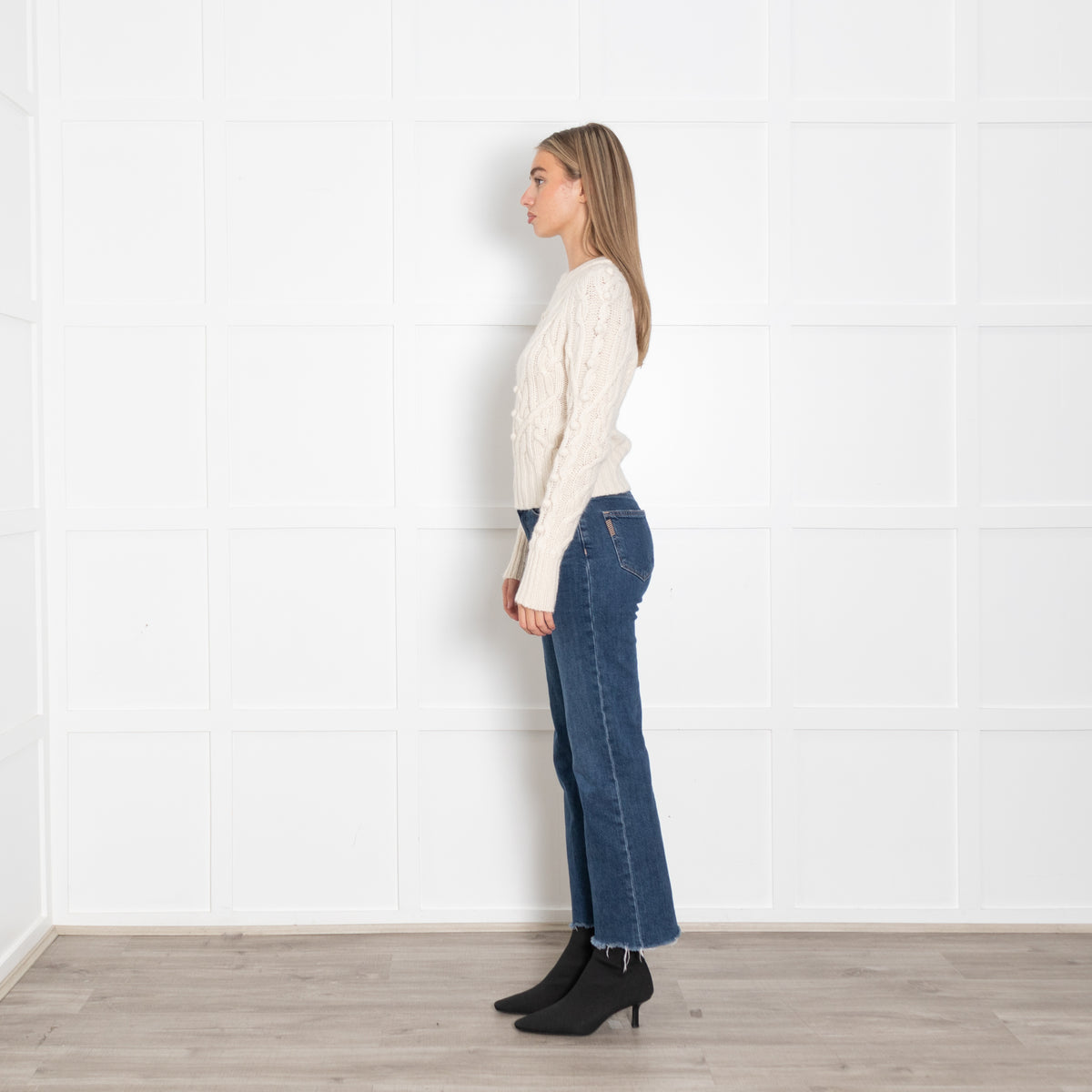 Autumn Cashmere Cream Cable Knit Short Jumper