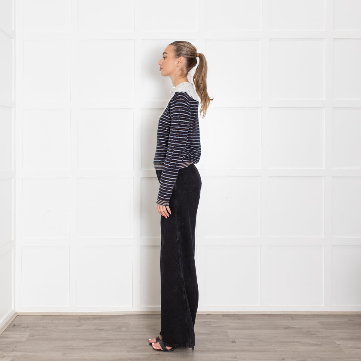 Ganni White Frill Collar With Ties