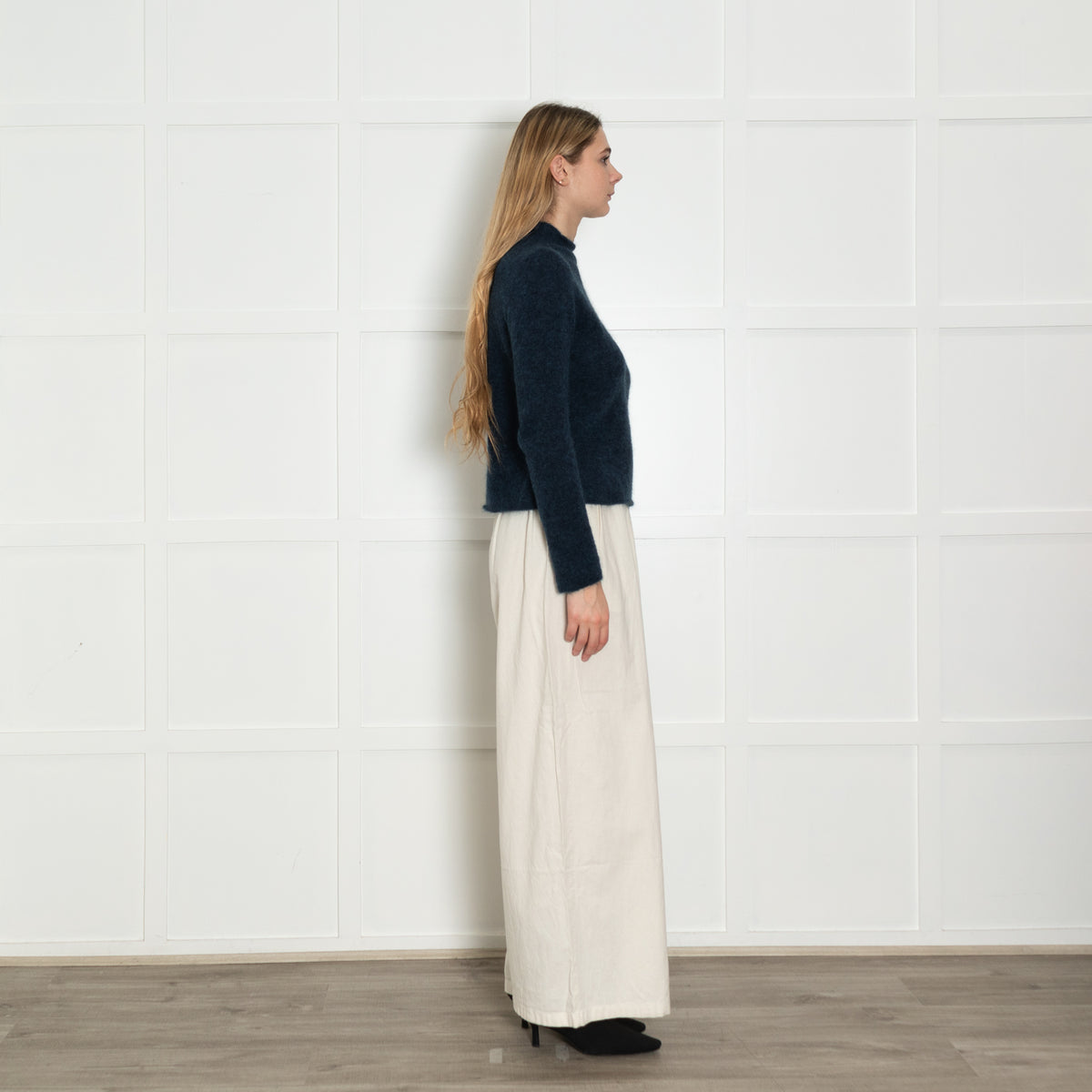 Sarah Pacini Midnight Blue Mohair Wool Jumper