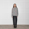 Wyse Grey Cashmere Hoodie with Multi Coloured Stars