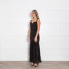 Violante Black Gown with Sheer Skirt