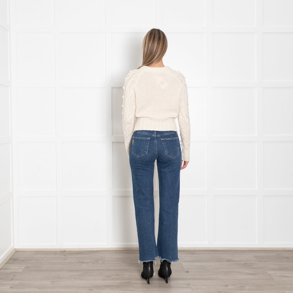 Autumn Cashmere Cream Cable Knit Short Jumper
