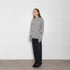 Wyse Grey Cashmere Hoodie with Multi Coloured Stars