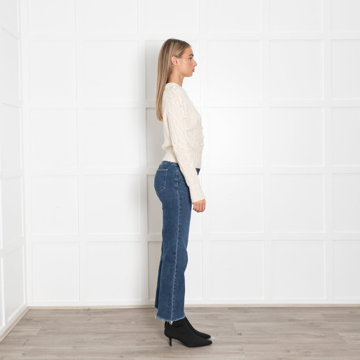 Autumn Cashmere Cream Cable Knit Short Jumper