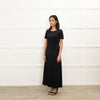 Maison Margiela Replica Black Satin Quilted Top Long Dress