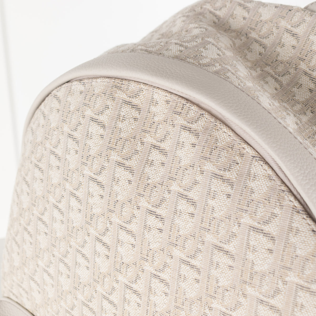 Dior White & Cream Canvas Monogram Rider Rucksack