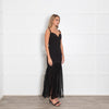 Violante Black Gown with Sheer Skirt