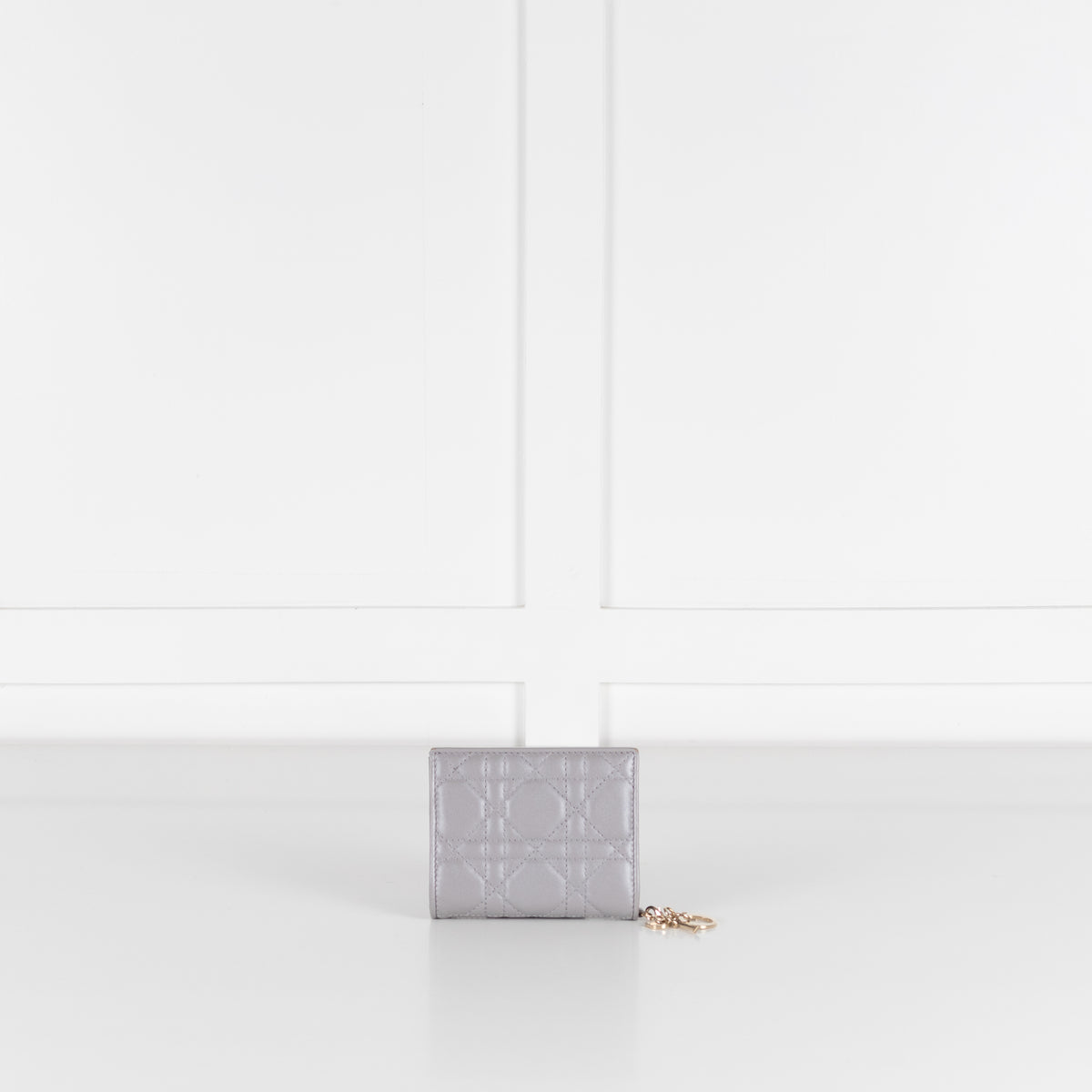 Christian Dior Silver Cannage Fold Wallet