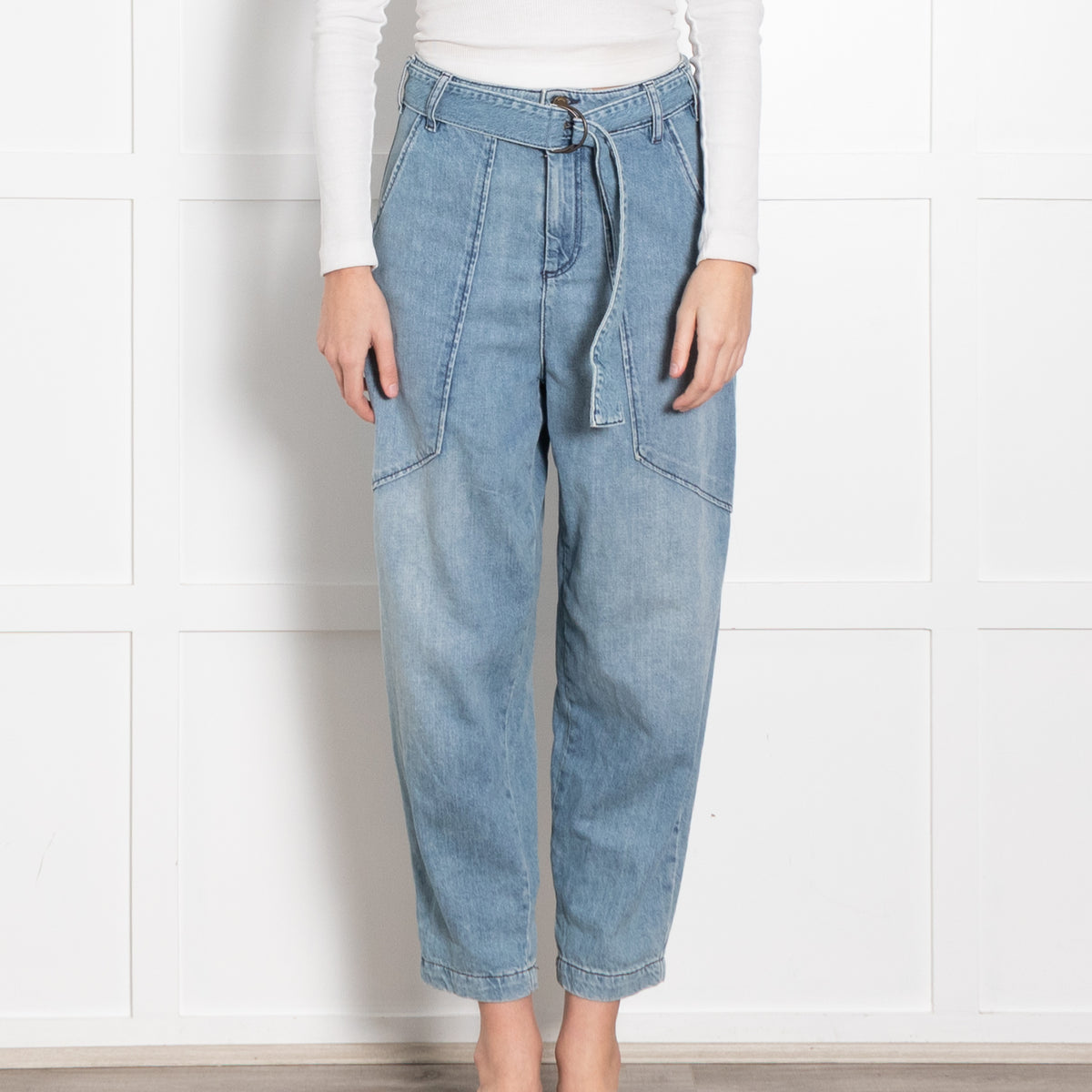 Ba&Sh Light Blue Denim Barrel Leg Jeans