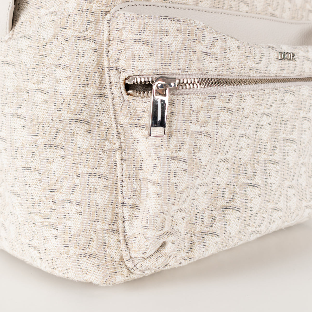 Dior White & Cream Canvas Monogram Rider Rucksack
