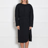 Dries Van Noten Black Dress with Exaggerated Pipe Trim