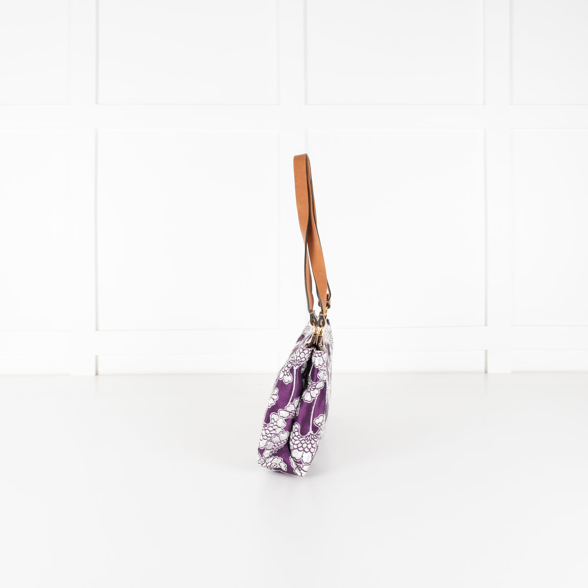 Marni Floral Jacquard Framed Purple Shoulder Bag
