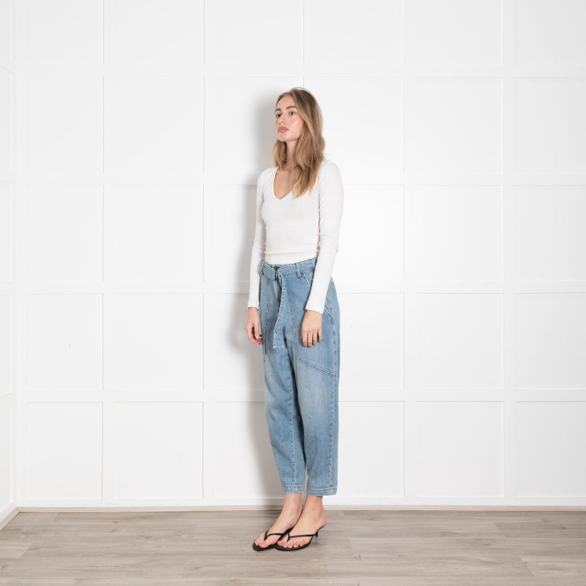 Ba&Sh Light Blue Denim Barrel Leg Jeans